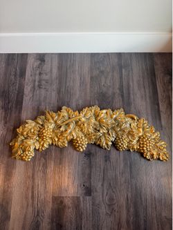 Large Ornate Gold Grapevine Wall Decor – Tuscan Vineyard Hanging Art
