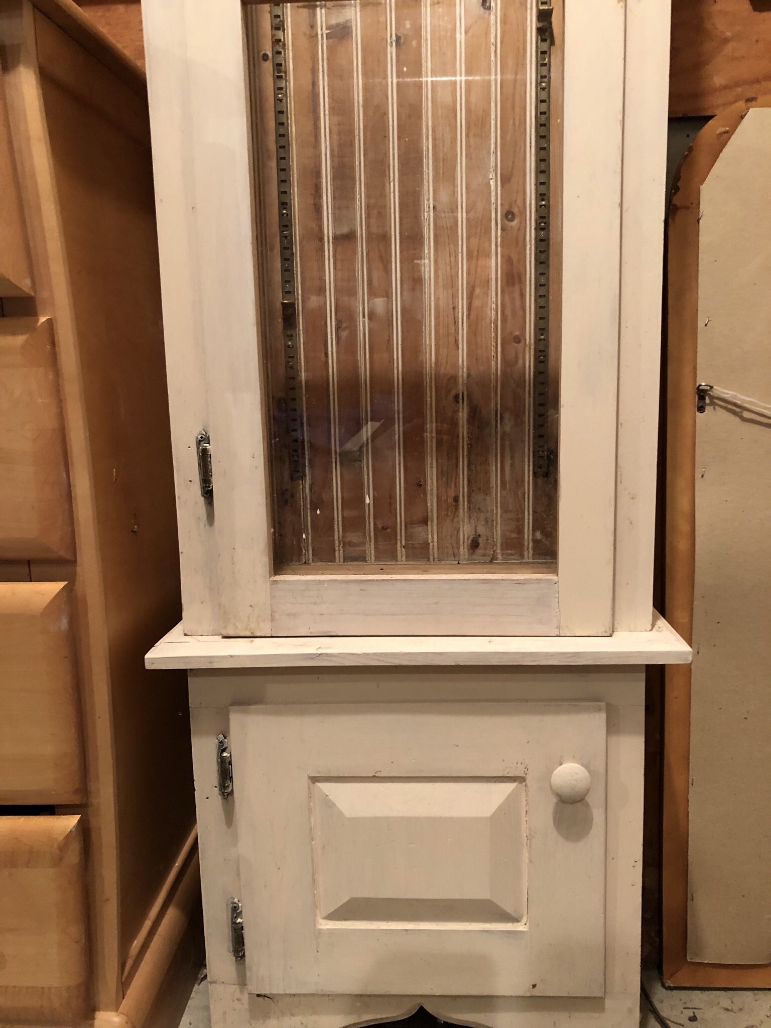 Wood Display Curio Hutch Cabinet