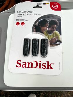 SanDisk Ultra 64GB USB 3.0 Flash Drive 3-Pack