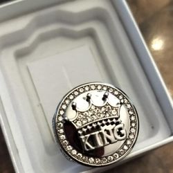 "King" size 8 Stainless Steel Ring with Cubic Diamonds
