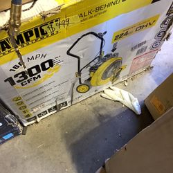 Champion Power Equipment 160 MPH 1300 CFM 224 cc Walk-Behind Gas Leaf Blower with Swivel Front Wheel and 90-Degree Flow Diverter