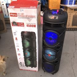 Triple Eight Inch Rechargeable Bluetooth Speaker/aux/fm/USB And SD Port/microphone For Karaoke/brand New!!