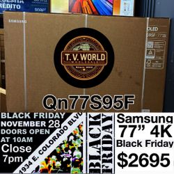 Samsung 77 Inch Oled Qn77S95F S95F 4K Tv Smart Brand New Sealed Black Friday Sale