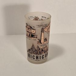 MCM Michigan Souvenir Frosted Glass Tumbler