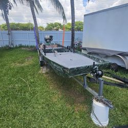 🔥 Fully Rigged 14ft Jon Boat – Longtail + Garmin + Trailer + Full Deck! 🔥