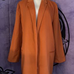 Chicos Orange Open Coat 