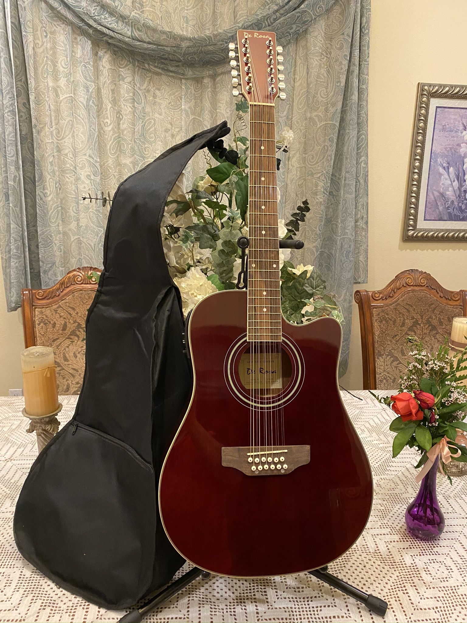 De Rosa 12 Strings Electric Acoustic Guitar 