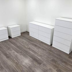 Dresser,  Chest And 2 Nightstands  - Cómoda,  Gavetero Y 2 Mesitas De Noche 