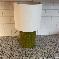 Lamp- Green Base With White Shade