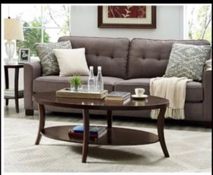 Roundhill Furniture Perth Contemporary Coffee Table with Lower Shelf, Espresso