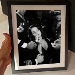Framed Black & White Glamour Photo – Classic Hollywood Style Lana Del Ray Malena movie scene
