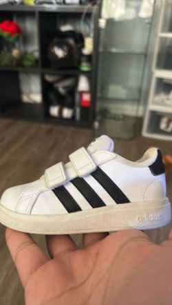 Adidas Toddler Sneakers White Black Velcro