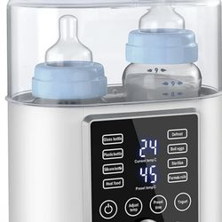 GPED Baby Bottle Warmer, Dual Bottle 12-in-1 Fast Milk Warmer with 24H Accurate Temperature Control & Auto-Off, Baby Food Heater w/ Appointment &Timer
