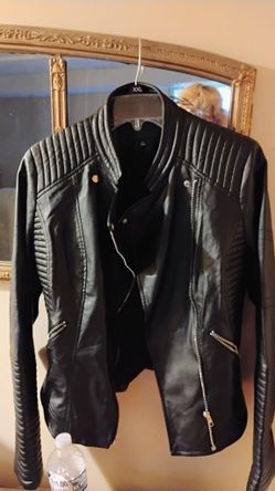 Women Fitted Faux Leather Coat
