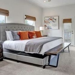 King size bed and nightstands set
