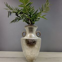 Antique/Vintage Japanese Pewter Vase w/Raised Design (Heavy)