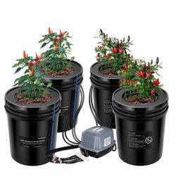 VIVOSUN DWC Hydroponic Bucket System 4-Bucket Kit