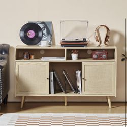 Large Record Player Stand, Mid Century Turntable Stand