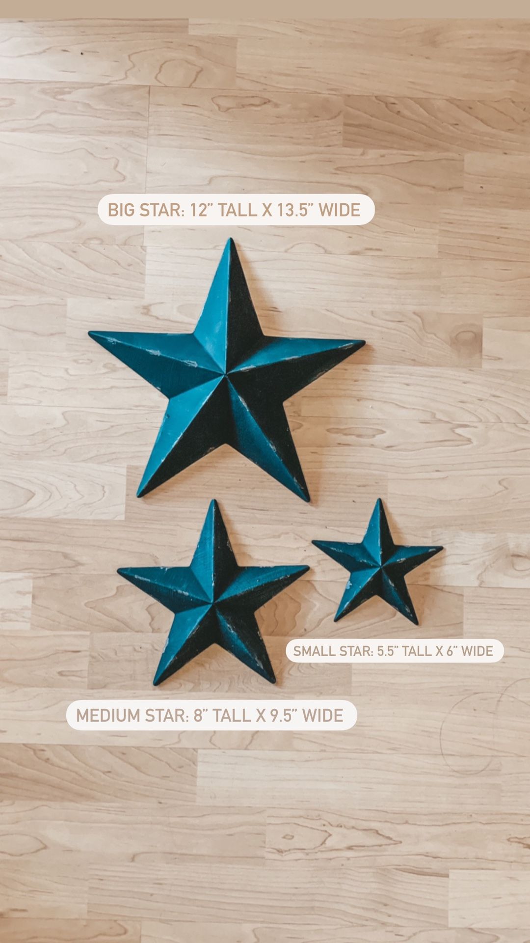 Rustic Metal Black Stars - Home Decor