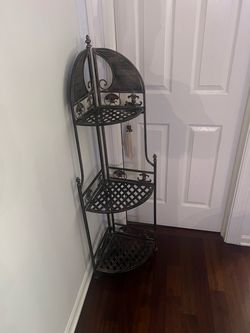 3-Tier Metal Corner Shelf Stand