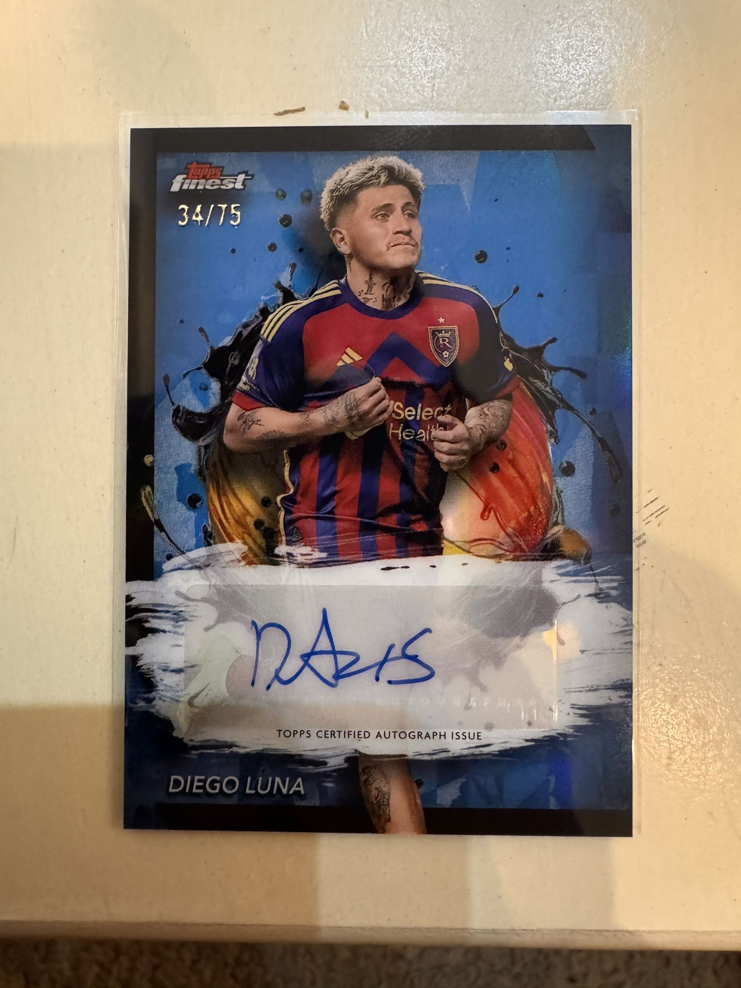 2024 Topps Finest Diego Luna Auto Blue /75 MLS Real Salt Lake