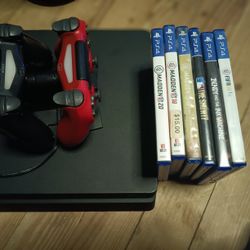PS4 SLIM 2 REMOTES 4 GAMES (Price Is Negotiable)