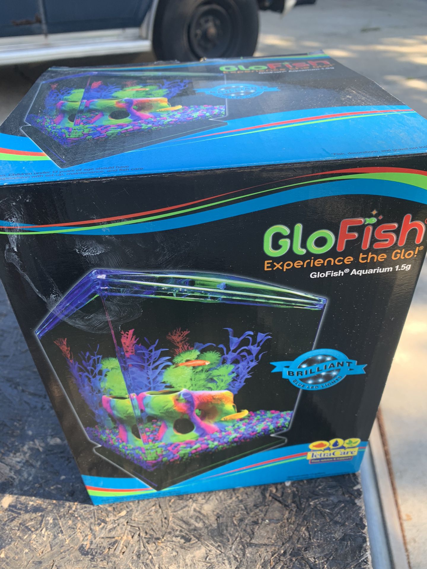 GloFish Crescent Hidden Blue LED Light & Internal Filter Aquarium
