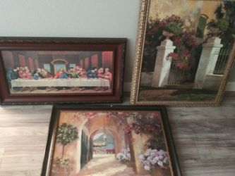 The Last Supper And Framed Paintings