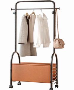 Clothes Rack for Hanging Clothes,Heavy Duty Rolling Clothing Rack Organizer Stand with Large Storage Bag, and Wheels,Coat Rack for Bedroom, Laundry Ro