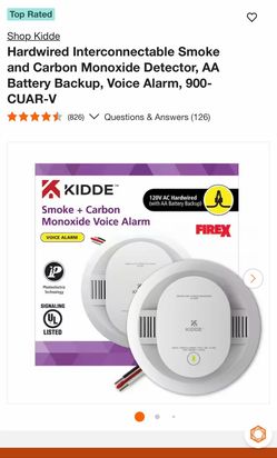 Hardwired Interconnectable Smoke and Carbon Monoxide Detector, AA Battery Backup, Voice Alarm