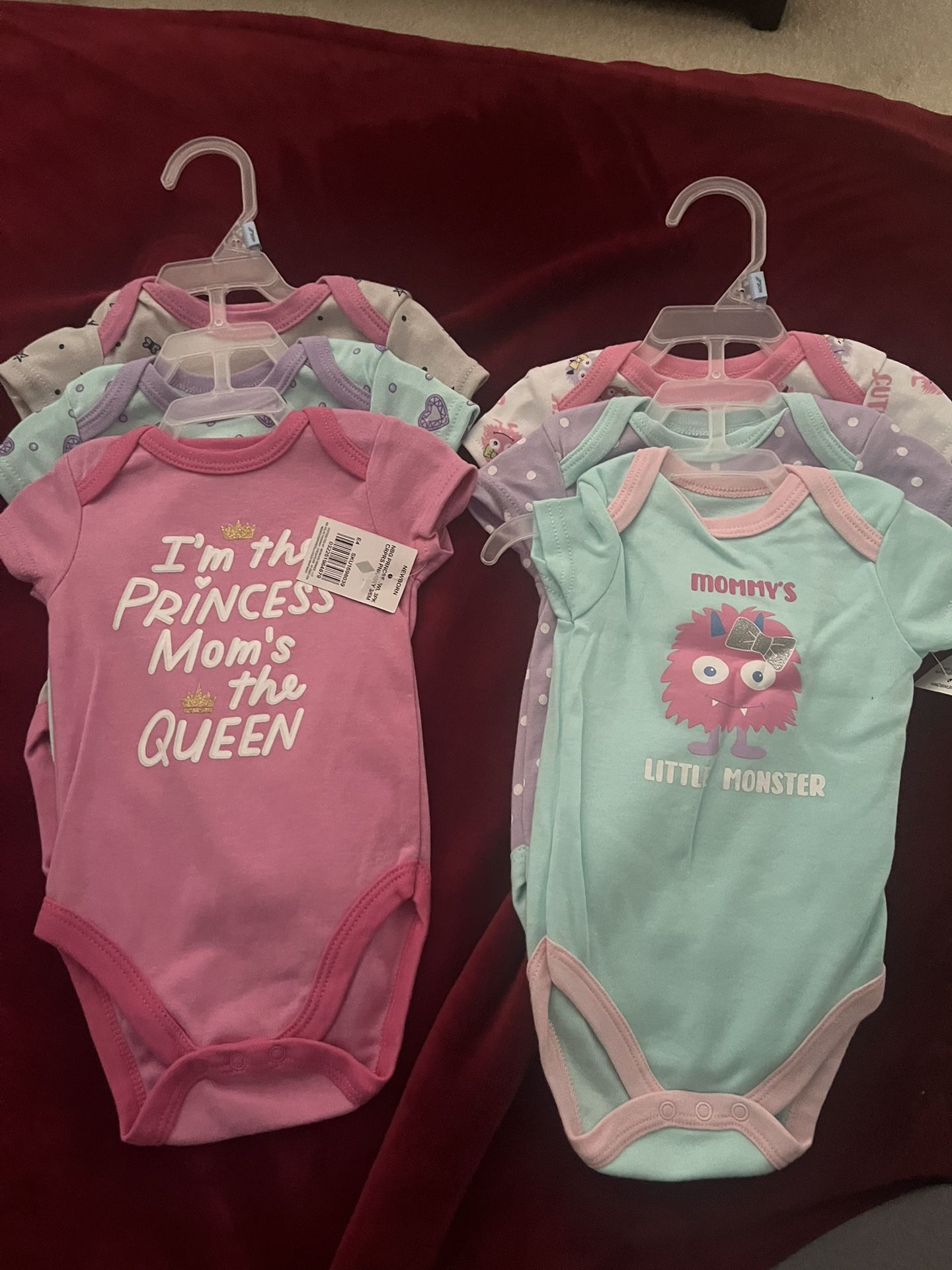 new 2 sets of 3 onesies infant size 3-6 months