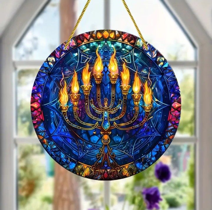 "Celestial Menorah Suncatcher"