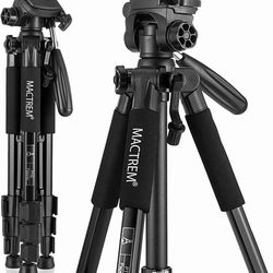 MACTREM 55" Travel Camera Tripod Stand, Lightweight Aluminum for DSLR SLR Canon Nikon Sony Olympus DV with Carry Bag -11 Lbs(5Kg) Load