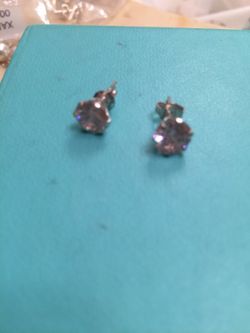 9.25 real silver pink diamond earrings