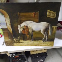 Horse. Pic. Oil On Canvas By. Q West  150. Other Print Vacation Spots. 50  