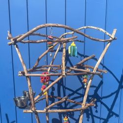 Parrot Perch Tree … Custom Made Of Hard Durable Ribbon Wood - Lasts For Years ! Breeder Direct Wholesale Prices ! 👍🏼