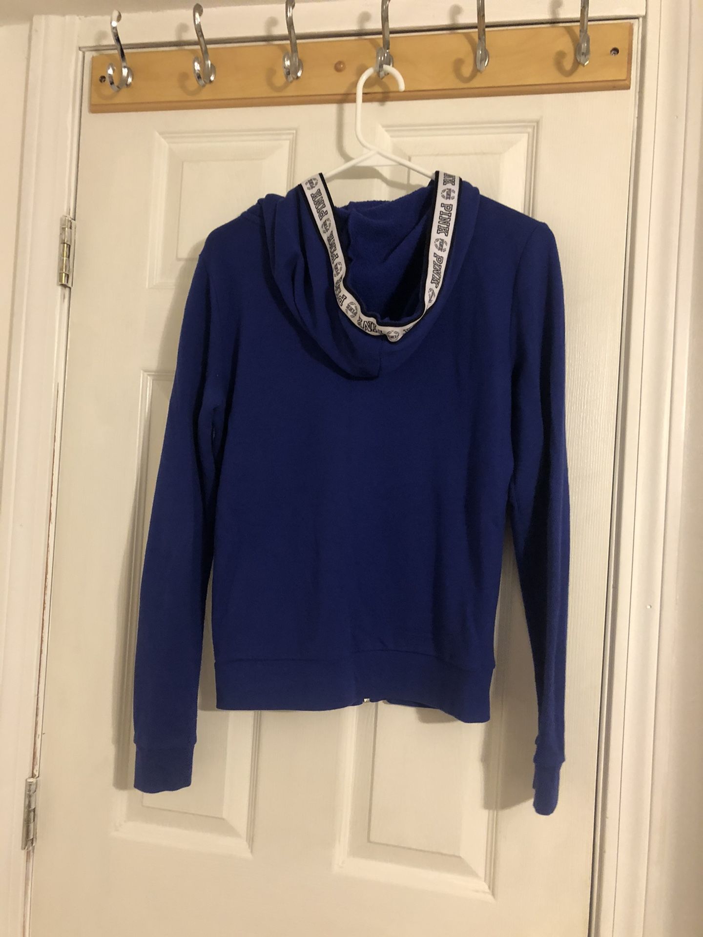 VS PINK Blue Full-Zip Hoodie (Size Small)