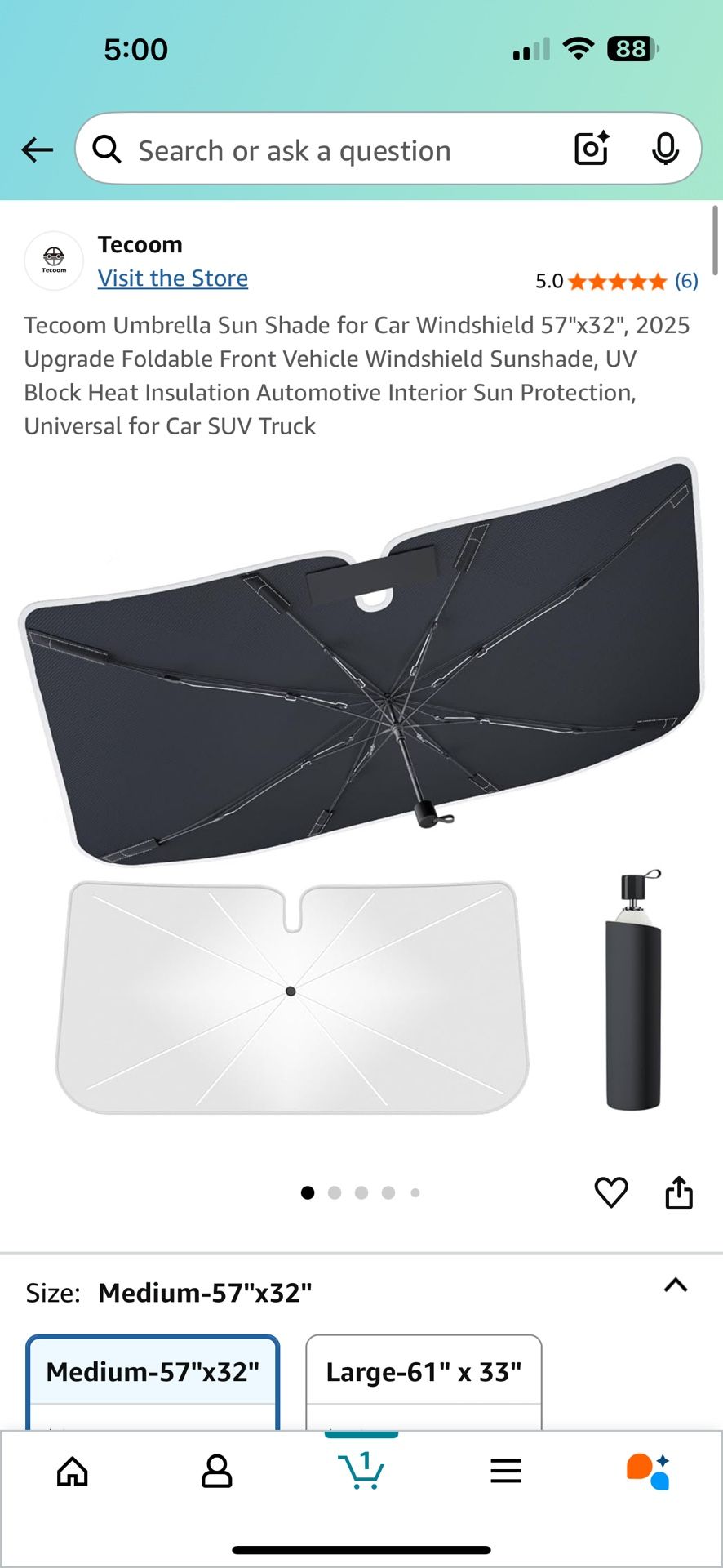Umbrella Sun Shade For Car Windshield