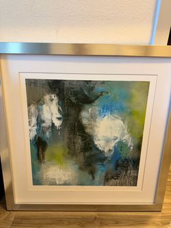 Z Gallerie Framed Wall Art – "Peace of Mind Blue II" by Ferdos Maleki
