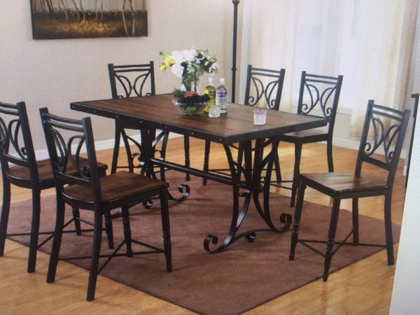 Antique Finish Farmhouse Pub Table Set For Sale In Graham Nc Offerup