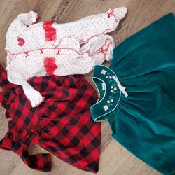 Bundle christmas pj and dresses sz 9M