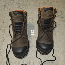 TIMBERLAND WATERPROOF 6"MOC ANTI-FATIGUE COMPOSITE ROUND STEEL TOE LACE UP BOOTS 