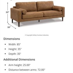 Brown Faux Leather Couch And Love Seat