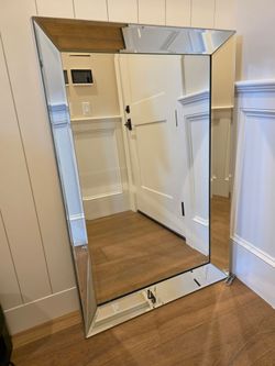 Large Beveled Edge Silver Mirror