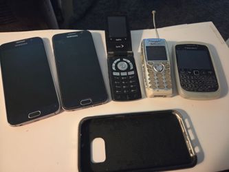 5 Older Phones - Lot - "Parts Only",  2 - S6 + a Katana + Blackberry + Sprint Flip