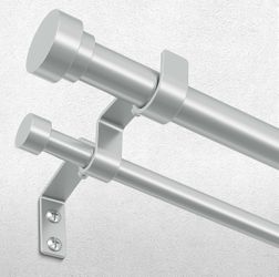 Adjustable Double Curtain Rods, 72" - 144"
