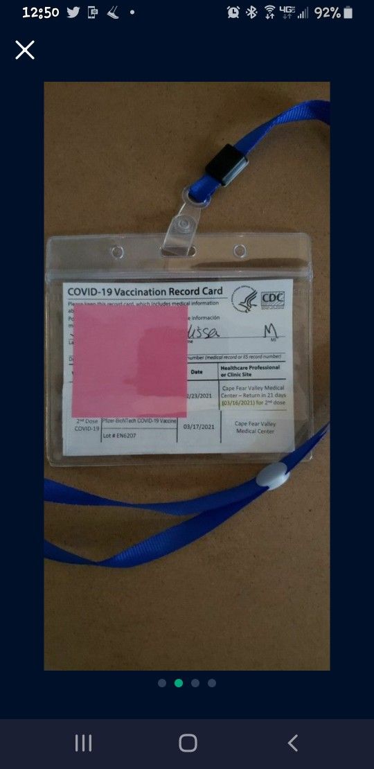 COVID-19 CDC VACCINATION CARD PROTECTOR ONLY