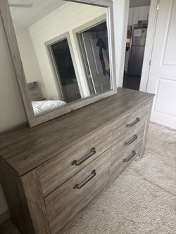 Grey Dresser With Mirror