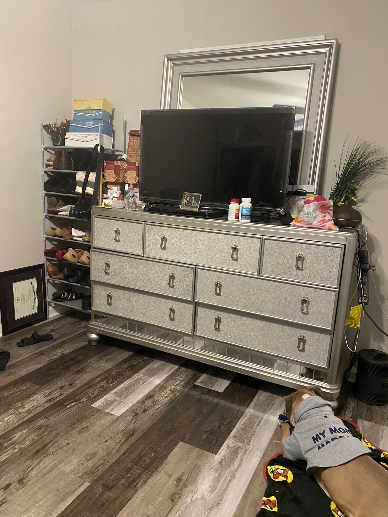 Silver Dresser Mirror Not Included 