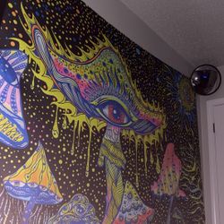 Large Psychedelic Mushroom Tapestry 130x230cm | Trippy Wall Art Dorm Decor